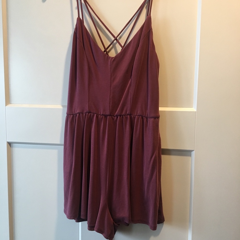 Maroon Romper w/ Pockets